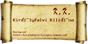 Királyfalvi Kiliána névjegykártya